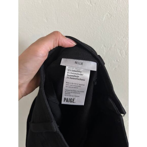 Paige Jeans Women's 27 Black Nellie Clean-Front Denim High Rise Wide Leg - Picture 5 of 6